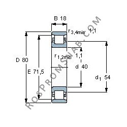 Купить Подшипник N208 E.M1 от официального производителя