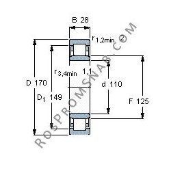 Купить Подшипник NU1022 ML от официального производителя