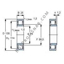 Купить Подшипник NU215 E.M1 от официального производителя