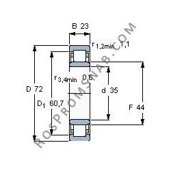 Купить Подшипник NU2207 E.M1.C3 от официального производителя